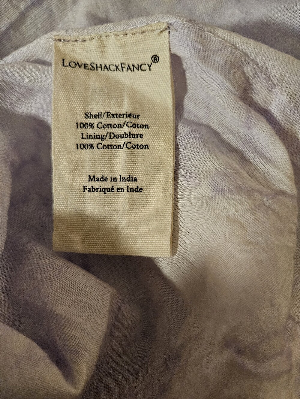 LoveShackFancy  Light Lavender Lace Button-Front Boho Dress - Picture 7 of 9